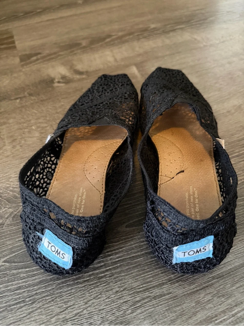Toms Women's Black Crochet Slip-On Espadrilles